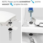Hibbent 4 PCS Universal Toilet Seat Bolts Kit, Heavy Duty Stainless Steel Toilet Bolts with Extra Long Downlock Nuts Rubber Washers Gaskets, Easy to Install -Bathroom Toilet Repair Screw