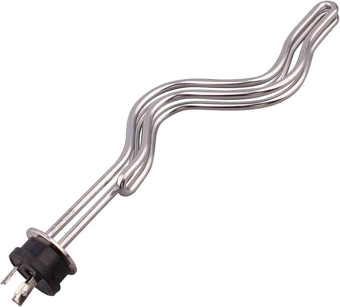 DERNORD 240V 6500W Tri-clamp Ripple Heating Element Stainless Steel Immersion Water Heater with 3-Wire Electrical Locking Plug (1.5 Inch Tri clamp)