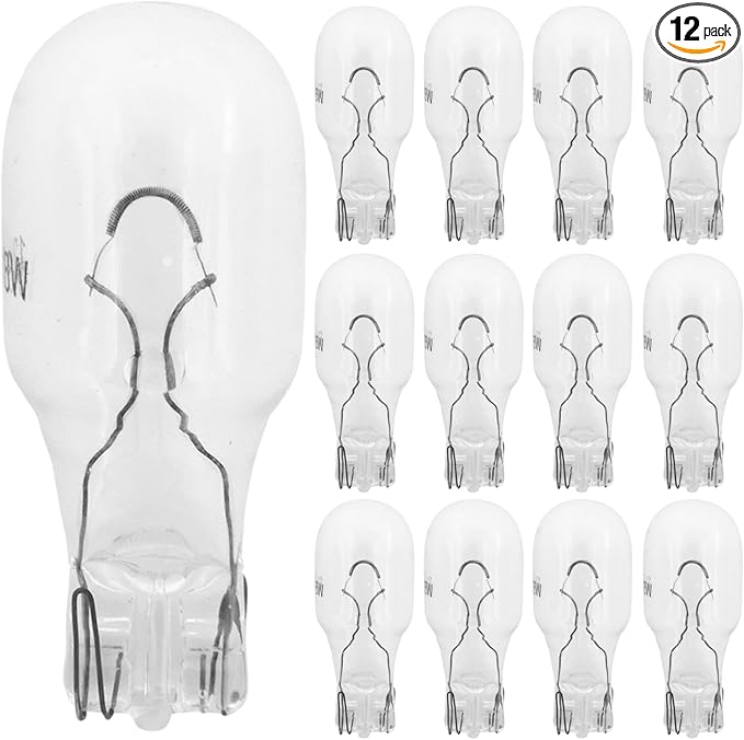 12 Pack 18 Watt T5 T10 Landscape Light Bulbs,12 Volt Low Voltage Clear Incandescent Light Bulb for Outdoor Landscape Lighting,RV, Under Cabinet Light Bulbs,Warm White Wedge Bulb