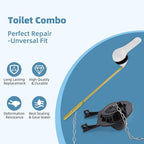 iFealClear Universal Toilet Handle Replacement Kit Front Mount with 2-Inch Rubber Toilet Flapper Replacement, Toilet Tank Parts Compatible with Kohler, American Standard, TOTO, Mansfield, White