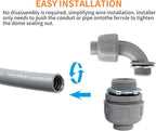1" Liquid Tight Connector Non-Metallic Electrical Conduit Fittings, PVC Flexible Conduit Fittings, for Home Kitchen Bathroom Tube Tool Supplies UL Listed(Straight+90 Degree,6Pcs)