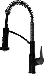 Karran Scottsdale Commercial Style Pull-Down Kitchen Faucet with Sprayer, Matte Black and Spot-Free Gunmetal Grey, High Arc Single Handle Pre-Rinse Spring Faucet