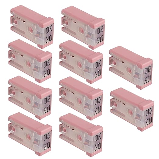 30A 32V Mini Slotted Automotive MCASE Shaped Cartridge Fuse Kit(Pack of 10pcs,30A)