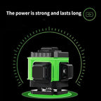 Laser Level, Laser Level 360 Self Leveling, 3x360° Green Cross Line for Construction and Picture Hanging, 3D 12 Lines Laser Level Self Leveling Tool with Rechargeable Battery