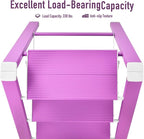 3 Step Lightweight Folding Ladder for Home, 330lbs Aluminum Step Ladder Anti-Slip for Kitchen, Step Stool Foldable Adults for Closet, 330lbs - Light Purple