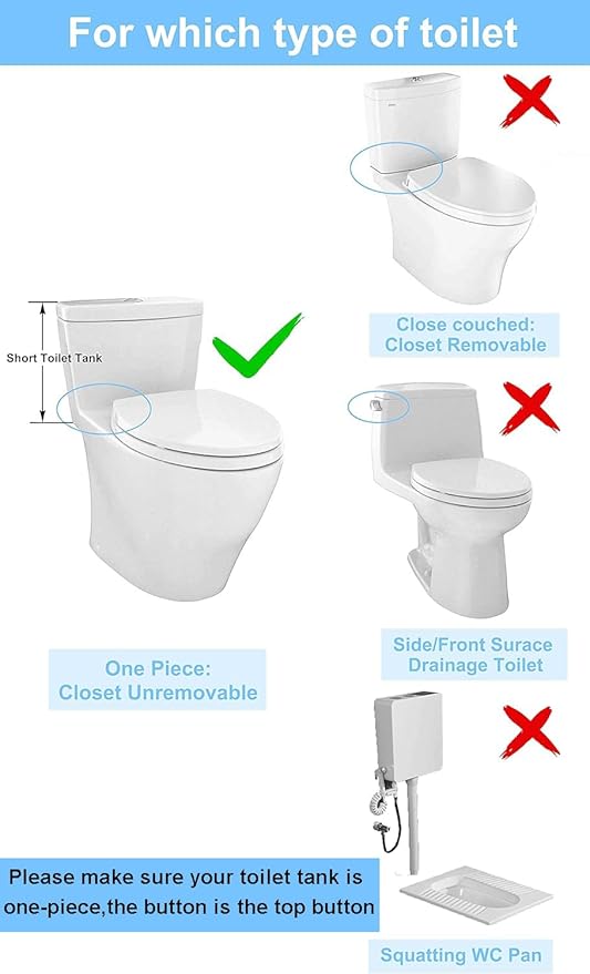 2 Inch Toilet Flush Valves Toilet Repair Kit Dual Flush Valve Replacement Fit for One Piece Toilet Top Push Button Valve (8" Height) White