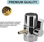 2 Pack Countertop Water Filter Diverter Valve with Barb Connector, Faucet Diverter Adapter for 6mm, 8mm, 9.5mm Tubing or Hose, Compatible with Standard Kitchen Faucets