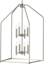 Kichler Madden 36" 8 Light Foyer Pendant in Brushed Nickel, Soft Modern Fixture, for Small Kitchen, Coffee Table, Office, Bedroom, Foyer, (36" x 20"), 52723NI