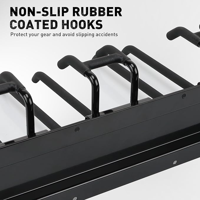 ELEAD 18-Pairs Heavy Duty Garage Tool Organizer Wall Mount Hooks, 96 Inches 1460 lbs Garden Tool Organizer with Adjustable Hooks for Garden, Yard, and Shed