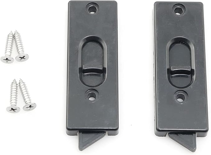Tilt Window Latch Sliding Vinyl Window Tilt Latch Plastic Construction Snap-in Latch Pair Spring Loaded Sliding Window Tilt Latches for Home Window Fittings, Black