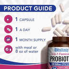 Probiotics for Women, 120 Billion CFU 34 Strains, Prebiotics, Digestive Enzymes, Cranberry, 4-in-1 Feminine Probiotic, Digestive, Vaginal, Immune Support, 30ct