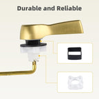Universal Metal Brushed Gold Toilet Flush Handle Replacement, Front Mount Toilet Handle Replacement Compatible with Kohler, TOTO, American Standard, Mansfield, Gerber Toilets, Solid Brass