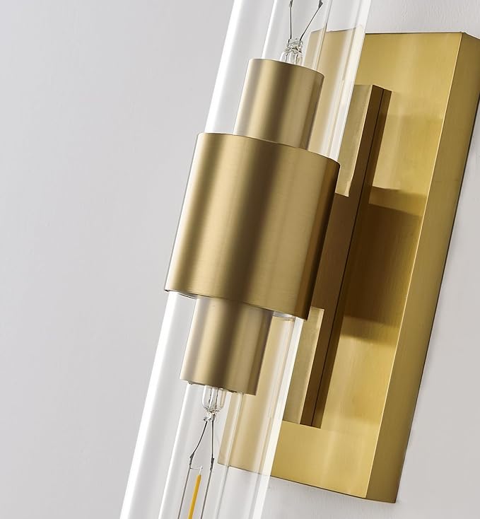 Gold Bathroom Vanity Lights Over Mirror,Modern Wall Light Fixture Sconce with Clear Glass for Bedroom,Bathroom,Hallway.