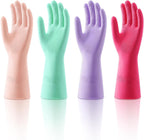 ThxToms 4 Pairs Latex Free Nitrile Cleaning Gloves, Reusable Rubber Free Gloves for Household Cleaning, Flexible and Non-Slip
