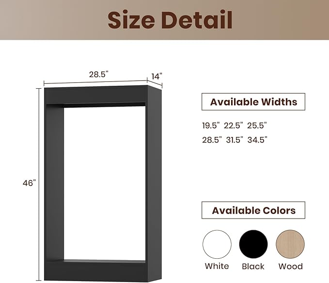 ROOMTEC 28.5" Double Hanging Closet Unit, Modular Closet System with Hanging Rod, Wardrobe Organizer for Bedroom or Walk-in Closet, Wall Mounted, Customizable Clothes Storage Unit, Black