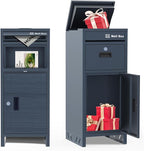Package Delivery Boxes for Outside, Parcel Drop Boxes with Lock,Custom Address Stickers Package Drop Boxes for Outside is Weatherproof,Package Delivery Box for Porch,No Installation(15.7*15.7*37.8 in)