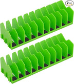 Plier Orgainzer, 2 Pack Pliers Orgainzer with Extendable Design & Non-Slip Rubber Base, Fits 3" H, 20 Slots Tool Drawer Storage for Pliers, Wrenches, Screwdrivers and More,Green