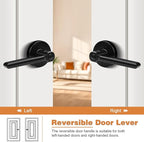 Probrico Privacy Door Handles for Bedroom and Bathroom Black Interior Door Handles, Keyless Privacy Door Lever Reversible, 6 Pack