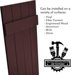 Board & Batten Vinyl Shutters (1 Pair) | 14.5"x47" (4-Board) - Dark Cherry Mocha | Exterior Window Shutters | Includes Mounting Hardware | Simple Installation | Made in USA