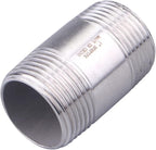 1" X 1" SUS304 Nipple Pipe Fitting - Stainless Steel Male NPT Threaded Long Coupling Fitting (pack of 2)