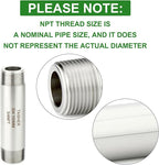 TAISHER 2PCS Stainless Steel Pipe Fittings, 3/4" NPT Male x 3/4" NPT Male Threaded, 6" Length Thickened Nipple Cast Pipe
