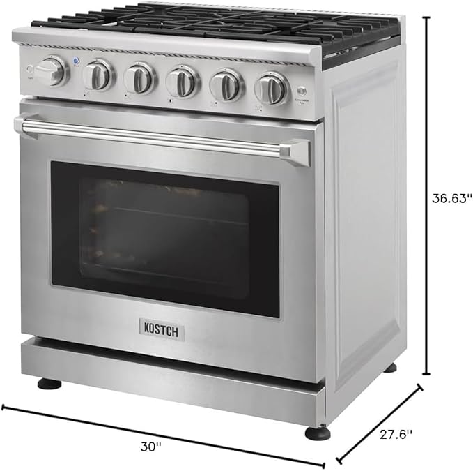 30 inch Freestanding Natural Gas Range or Liquid Propane Gas Range with 5 Burners, Large Capacity 24 inch Top Control Built-In Dishwasher with Third Rack, in Stainless Steel (Stainless Steel)