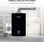 CAMPLUX Instant Hot Water Heater, 3.18 GPM Natural Gas, Whole House Gas Water Heater, Indoor, Black