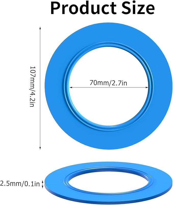 Flush Valve Seal for American Standard and Eljer Toilet, 5 Pack Toilet Parts for 7301111-0070A Upgraded Silicone Material Flush Valve Replacement Kit Gasket Ring for Champion 4 and Eljer Titan 4