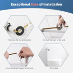 iFealClear Universal Metal Toilet Handle Replacement Kit, Front Mount Toilet Tank Flush Lever with Stainless Steel Chain, Fits Most Toilets, Brushed Nickel