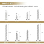 327 Pieces #6#8#10 Phillips Countersunk Head Self-Tapping Screws, Wood Screws Assortment Kit, 304 Stainless Steel
