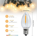 KGC 8 Pack LED Night Light Bulbs, C7 Shatterproof Replacement Led Light Bulb for String Light, E12 Base Salt Lamp Bulbs, 0.6W Equivalent to 7W, Warm White 2200K, 50LM.