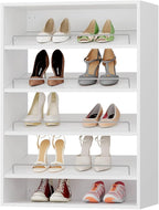 ROOMTEC 31.5" Shoe Shelf Short Tower Closet Unit, Modular Closet System with Shelf, Wardrobe Organizer for Bedroom or Walk-in Closet, Wall Mounted, Customizable Clothes Storage Unit, White