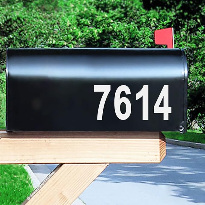 Reflective Mailbox Numbers Sticker Decal Die Cut Classic Style Vinyl Waterproof Number Self Adhesive 5 Sets (3" x 5 set) for Signs, Door, Cars, Trucks, Home, Business, Address Number (3inch, 5 sets)