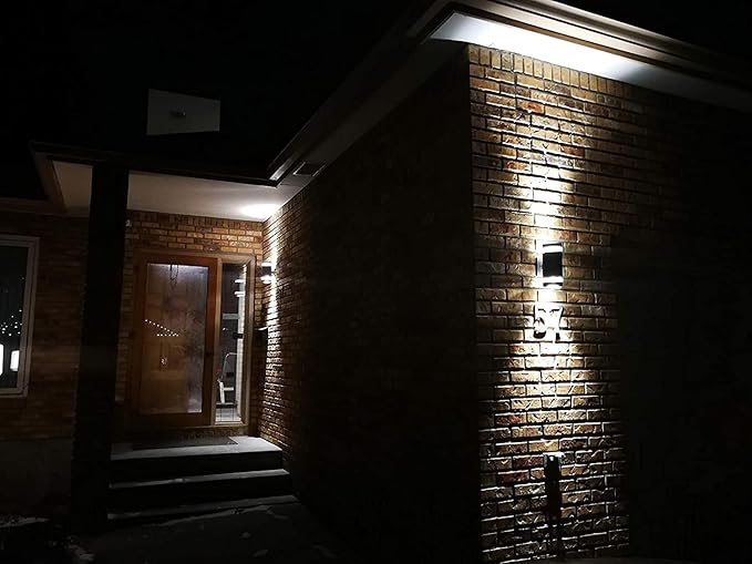 Dusk to Dawn Outdoor Lighting, Bling Exterior Wall Sconce - ETL Listed, Outdoor Light Fixtures Wall Mount Cylinder Design -White Up Down Outdoor Lights for House, Porch, Backyard (2 Pack)