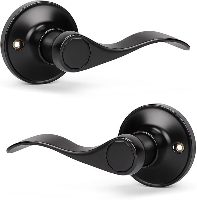 Knobonly 1 Pack Single Side Closet Door Handles, Non-Turning Right and Left Black Dummy Door Handle, Door Handle no Lock, Zinc Alloy