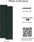 Board & Batten Vinyl Shutters (1 Pair) | 11"x75" (3-Board) - Heathered Spruce | Exterior Window Shutters | Includes Mounting Hardware | Simple Installation | Made in USA