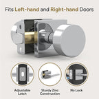 Mega Handles SUANA Passage Door Knob for Hallway, Closet and Bathroom, Reversible Heavy Duty Design Door Knobs, Fits All Standard Door Sizes, Screws Included - Polished Chrome (1 Pack)