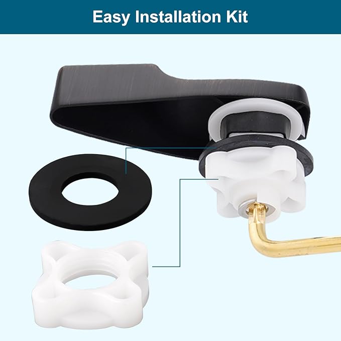Hygie Rinse Front Mount Metal Toilet Handle Replacement Kit Compatible with American Standard/Mansfield/Gerber/TOTO/Kohler Toilet, Toilet Tank Flusher Lever with Flapper Chain, Oil-Rubbed Bronze