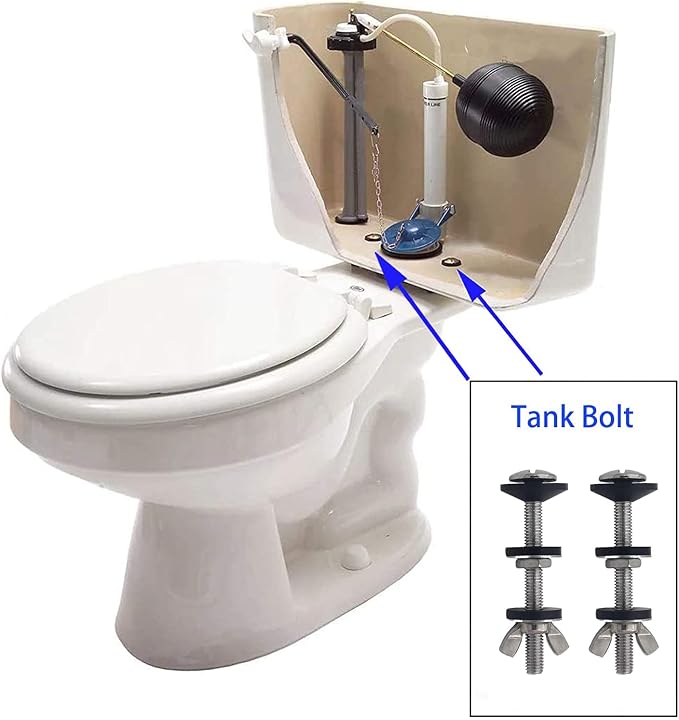 4 PCS Toilet Tank to Bowl Bolts Repair Kit,Toilet Seat Bolts 5/16 * 3.15 inch 304 Stainless Steel Heavy Duty Rustproof Toilet Tank Blots