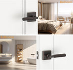 Amerdeco 1 Pack Privacy Door Handles, Oil Rubbed Bronze Interior, Knurled Lever, Heavy Duty for Bedroom and Bathroom, Reversible Keyless for Right & Left Side AM0021