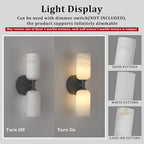 14in Modern Spanish Natural Marble Bathroom Vanity Sconces, Alabaster Wall Sconces Set of Two, Black Alabaster Sconce Wall Lighting, Black Wall Light Fixtures Decor