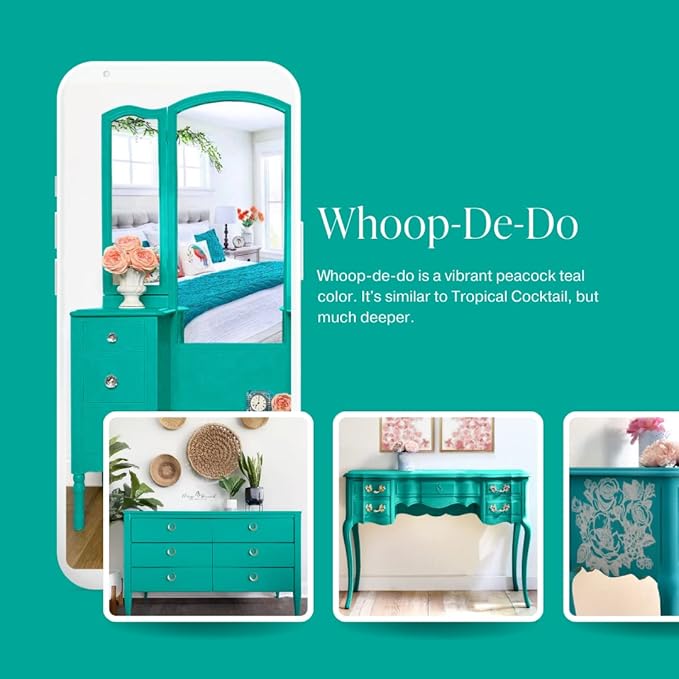 Chalk Style Paint - for Furniture, Home Decor, Crafts - Eco-Friendly - All-in-One - No Wax Needed (Quart (32 oz), Whoop-de-do)