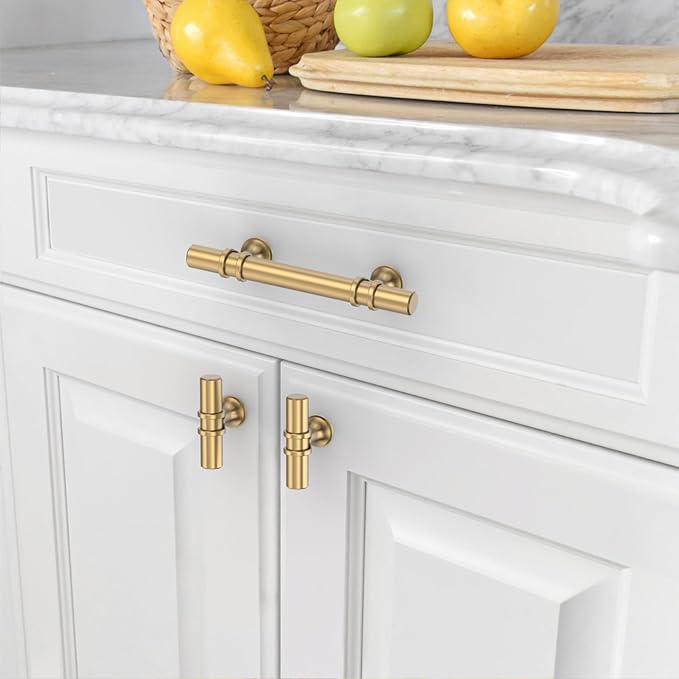 Asidrama 10 Pack Champagne Bronze Kitchen Cabinet Knobs Cabinet Hardware Zinc Knobs for Dresser Drawers