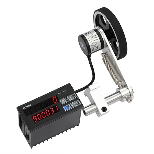 Digital Length Meter Counter Rolling Wheel, 0-999999m Electronic Measure Tool w/Encoder, 110V Mechanical Length Counter Length Measuring Accuracy Display Single Measure Wheel Unit in Feet Meter