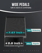 WOA WOA Step Ladder, Portable Lightweight Home Ladder, Folding Step Stool with Widening Pedals, Kitchen Stepladder, Space Save, Easy to Store, 300 lbs Capacity (3 Step, Black)