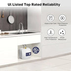 Electric Mini Tank Water Heater UL Listed, ThermoMate 2.5 Gallons Small Under Sink Water Heater for Point of Use Instant Hot Water 110V 120V, Wall or Floor Mounted, ES250
