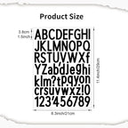 10 Sheets Vinyl Letter Number Stickers, Self-Adhesive Alphabet Stickers, Waterproof Mailbox Number Sticker Letters for Mailboxes,Door,Cars,Boats, Address Signs (Black, 1.5 inch)
