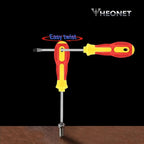 Magnetic Screwdriver Sets 6 PCS,Screwdriver Set with Small Box,Flat Head Phillips Screwdriver, Non-Slip Cushion Grip for Repair Home Improvement,Red & Yellow