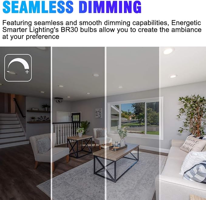 Energetic LED Flood Light Bulbs BR30, 65W Equivalent, Dimmable, Daylight 5000K, Indoor Flood Lights for Recessed Cans, 6 Pack