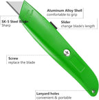DIYSELF Utility Knife, 20 Pack Heavy Duty Box Cutter Retractable, Box Cutter Knife, Box Opener, Cardboard Cutter, Utility Knives for Garage, Home and Office, Box Cutters for Daily Use (Green)